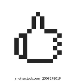 polegares para cima gesto pixel art
