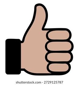 Thumbs up gesture shown in simple design format
