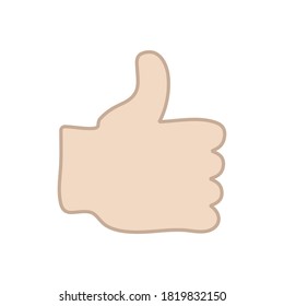 Thumbs up gesture, symbol for like, good or ok, cartoon vector illustration design