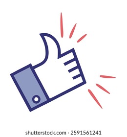 Thumbs up gesture vector icon, approval symbol, like sign illustration