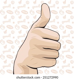 Thumbs Up Gesture vector Illustration