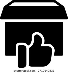 Pulgares para arriba icono de glifo ilustración Vector