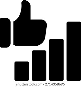 Pulgares para arriba icono de glifo ilustración Vector