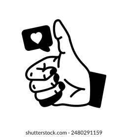 Thumbs Up Glyph Icon, Vector illustration