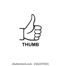 Thumbs Up Glyph Style vector illustration
