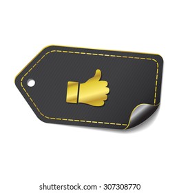 Thumbs Up golden Vector Icon Design