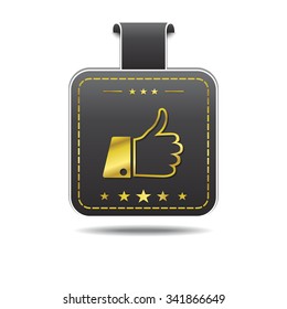 Thumbs Up golden Vector Icon Design