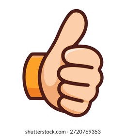 Thumbs up good job gesture flat color vector illustration template design