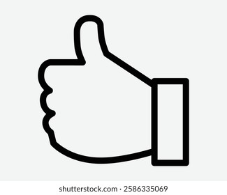 Thumbs Up Good Praise Up Vote Like Favorite Approve Approval Gesture Hand Thumb Finger Compliment Icon Black White Symbol Sign Graphic Illustration Vector