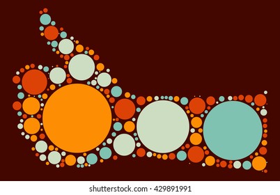 thumbs good shape vector design by color point