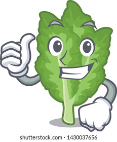 Thumbs up green mustard in the cartoon fridge