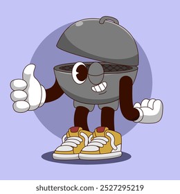 THUMBS UP GRILLMASTER CARTOON AND MASCOT CHARACTER ILLUSTRATION