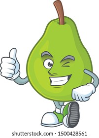 Thumbs up guava fresh shape cartoon with mascot