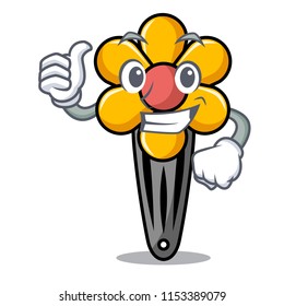 Thumbs up hair clip character cartoon