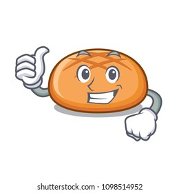 Thumbs up hamburger bun character cartoon