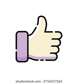 Un gesto con el pulgar hacia arriba que representa la Aprobación y el Comentarios positivo en las redes sociales.