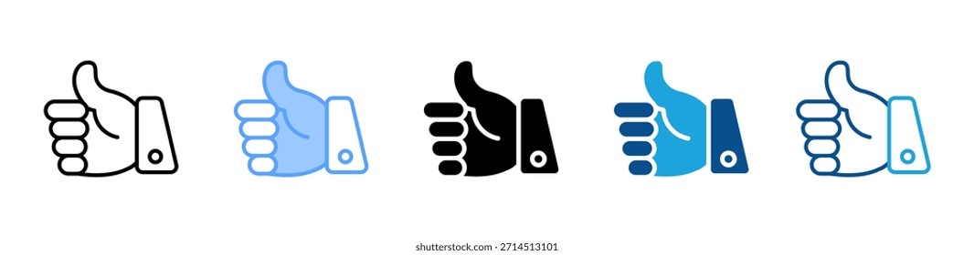 Ícone de Polegar para Cima definir coleção de vários estilos