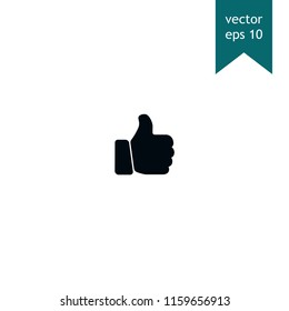 Thumbs up hand, like button symbol vector icon