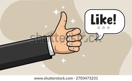 Thumbs up hand movement as a sign of liking or agreeing