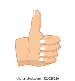 Thumbs up hand sign isolated. like Symbol all right. Success gesture hands
