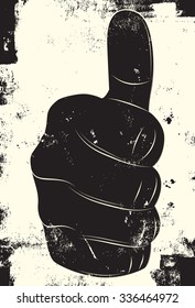 Thumbs up hand signThe thumbs up hand sign over a textured background. 