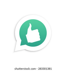 Thumbs Up Hand in speech bubble icon Vector illustration