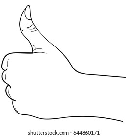 thumbs up hand symbol on a white background vector illustration