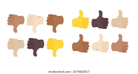 Thumbs up hand vector symbol illustration sign icon yes accept down no dislike