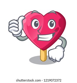 Thumbs up heart character ice cream on candy