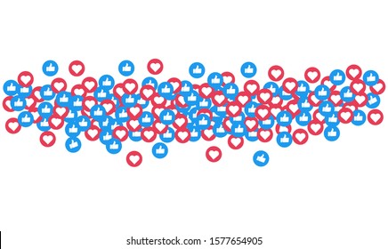 Thumbs up and heart icon on a white background. social media icon. vector illustration