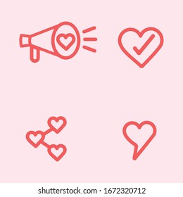 Thumbs up and heart icon with repost, comment, like and share icons on pink  background.