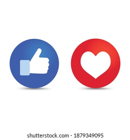 Thumbs up and heart icon vector