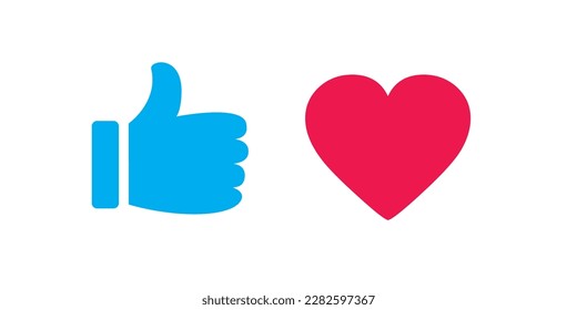 Thumbs and heart icon. Vector love and love icon. Like and like buttons ready for websites and mobile apps. Vector illustration.