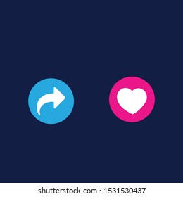Thumbs up and heart icons