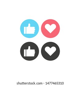 	
Thumbs up and heart icon.Vector illustration