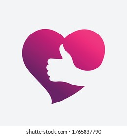 miniaturas en el corazón, como el logotipo de la plantilla vectorial