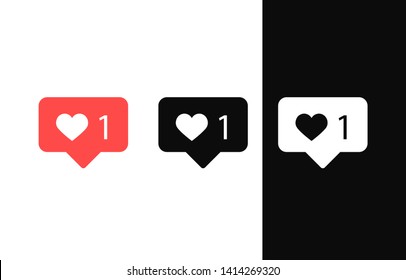 Thumbs up and heart shape. Instagram Like icon. Social media. Vector illustration.