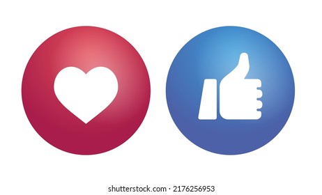 Thumbs up and heart social media Like icon