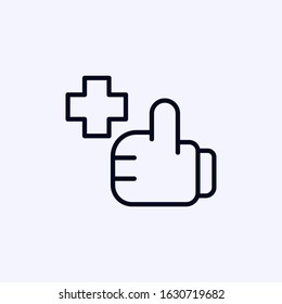 Thumbs up with hospital sign icon