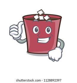 Thumbs up hot chocolate character cartoon