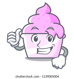 Thumbs up ice cream paper cup character cartoon