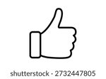 Thumbs up icon, approval symbol, hand gesture