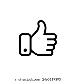 Daumen hoch-Symbol. Schwarzes Thumb Up-Symbol auf weißem Hintergrund. Vektorillustration