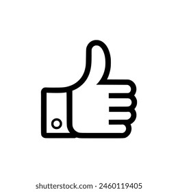 Thumbs up icon. Black Thumb up icon on white background. Vector illustration