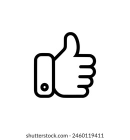 Thumbs up icon. Black Thumb up icon on white background. Vector illustration