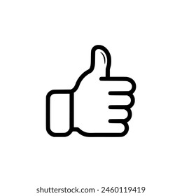 Thumbs up icon. Black Thumb up icon on white background. Vector illustration