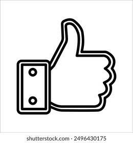 Thumbs up icon. Black Thumb Icon on black and white background. Vector illustration