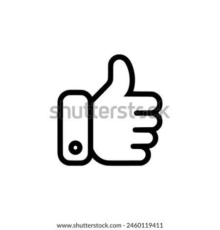 Thumbs up icon. Black Thumb up icon on white background. Vector illustration