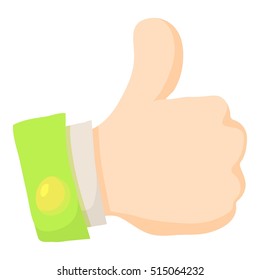 Thumbs up icon. Cartoon illustration of thumbs up vector icon for web