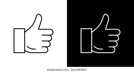 thumbs up icon concept stroke on white background